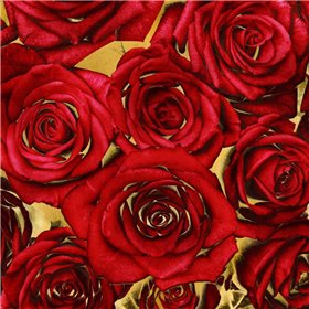 Roses - Red on Gold