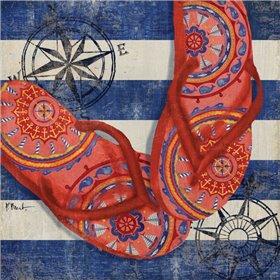 Nautical Flip Flops I - Cuadrostock