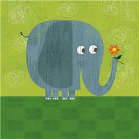 Elephant on Grass - Cuadrostock