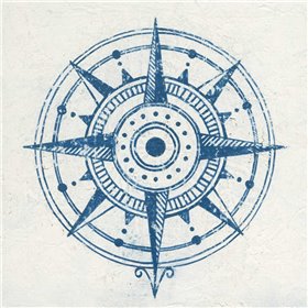 Indigo Gild Compass Rose I - Cuadrostock