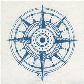 Indigo Gild Compass Rose I - Cuadrostock