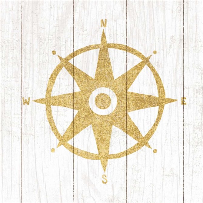 Beachscape IV Compass Gold Neutral - Cuadrostock
