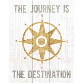 Beachscape IV Compass Quote Gold Neutral