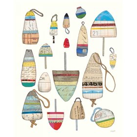 Lobster Buoys on White