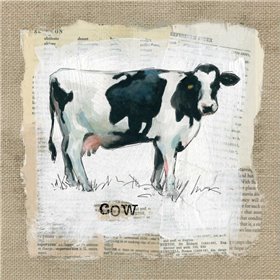 Burlap Cow - Cuadrostock