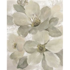 White on White Floral I Crop Neutral