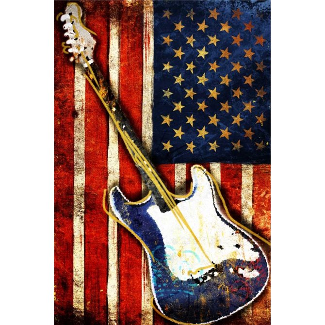 Patriotic Guitar - Cuadrostock