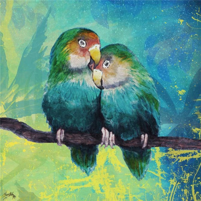 Tropical Birds In Love I - Cuadrostock