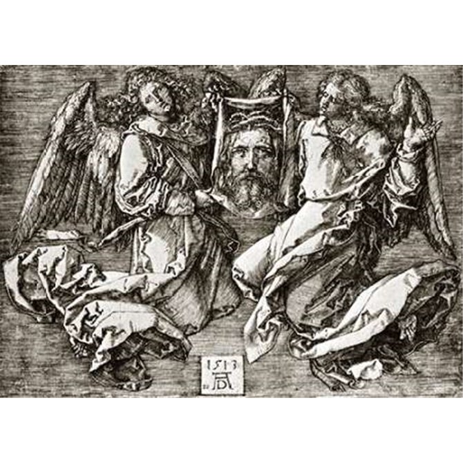 St Veronicas Kerchief Held By Two Angels