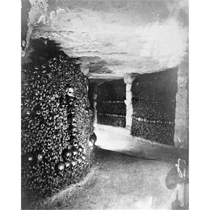 Paris, 1861 - View in the Catacombs