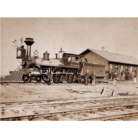 Wyoming Station, Engine 23 on Main Track, May 1868 - Cuadrostock