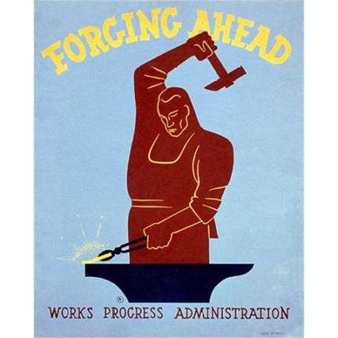 Forging ahead Works Progress Administration - Cuadrostock