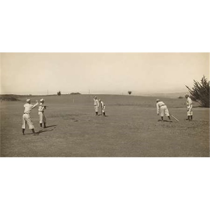Six Boys With A Ball And Three Bats, Playing Three Old Cat - Cuadrostock