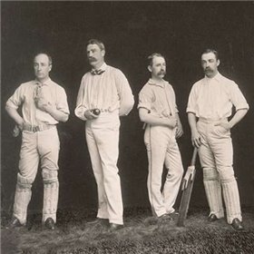 Cricket Players, Unidentified Group Of Four - Cuadrostock