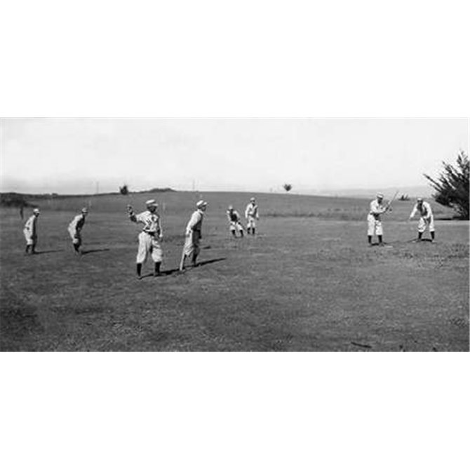 Eight Boys With A Ball And Four Bats, Playing Four Old Cat