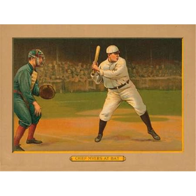 Chief Myers at Bat, Baseball Card, 1911