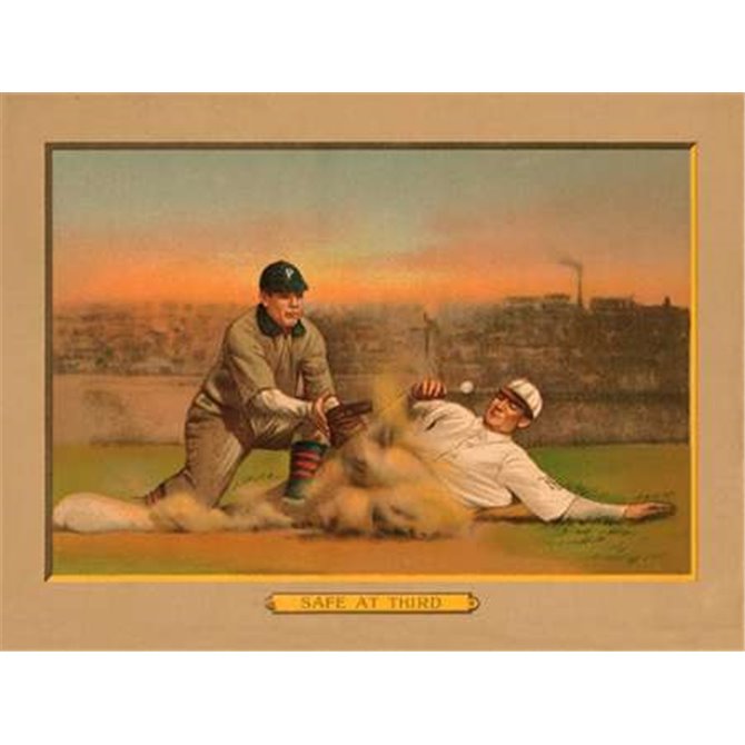 Safe at Third, Baseball Card - Cuadrostock