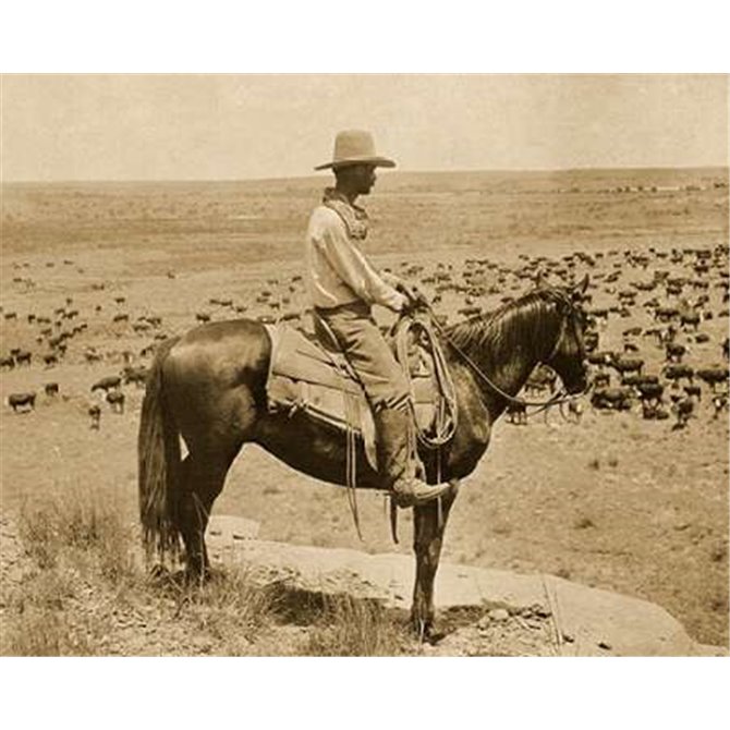 A Texas cowboy, 1907 - Sepia - Cuadrostock