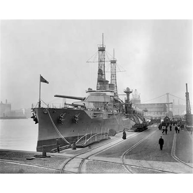 Battleship Texas in the Shipyard, ca. 1911