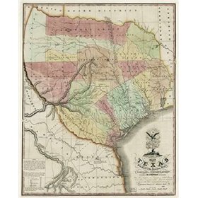 Map of Texas with parts of the adjoining states, 1837 - Cuadrostock