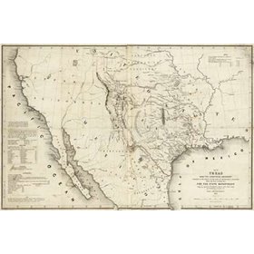 Map of Texas and the countries adjacent, 1844 - Cuadrostock