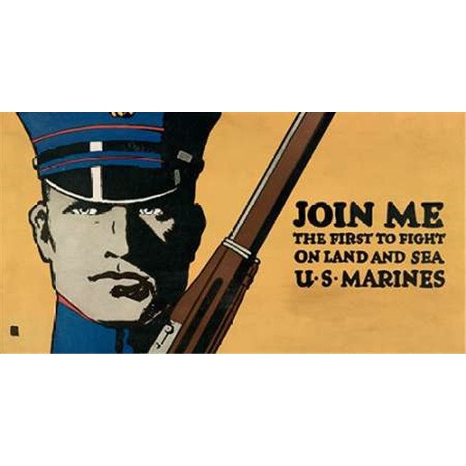 Join me - the first to fight on land and sea - U.S. Marines, 1914/1918