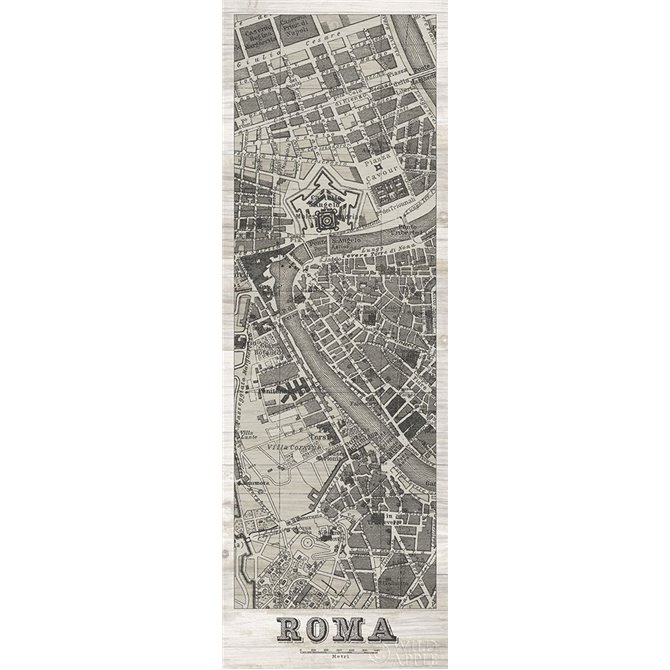 Roma Map Panel in Wood
