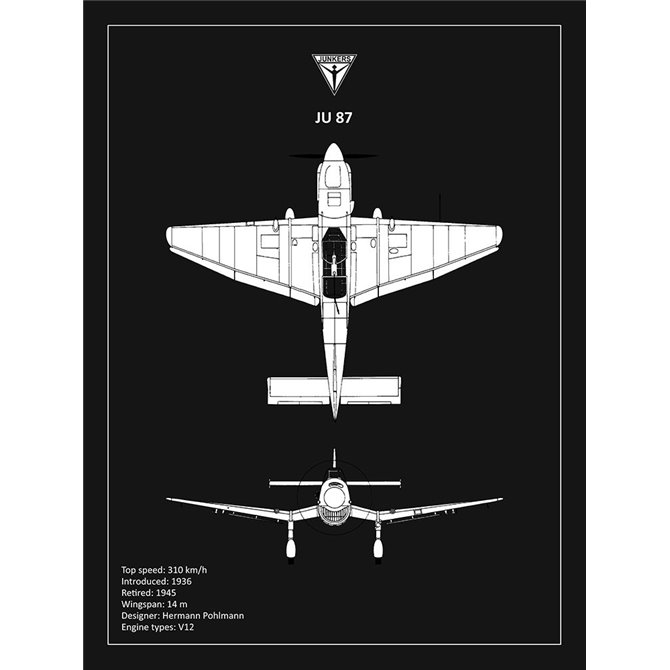 BP Junkers JU87 Black  - Cuadrostock