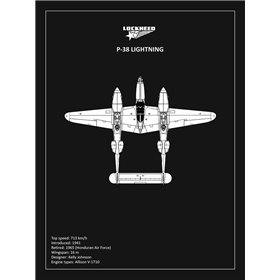 BP Lockheed P38 Lightning Black  - Cuadrostock