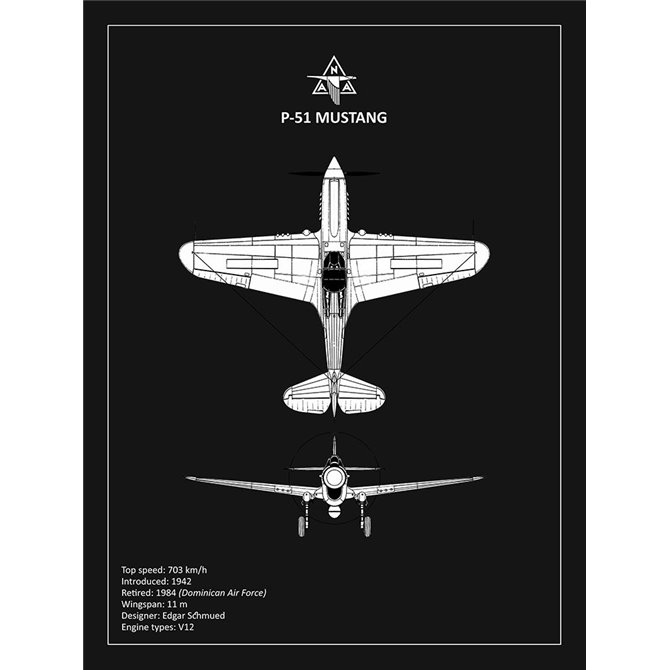 BP P-51 Mustang Black 