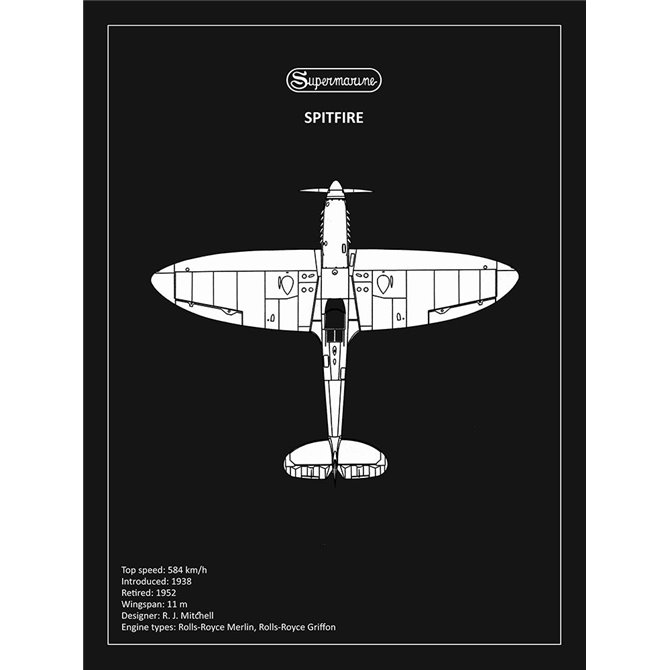 BP Supermarine Spitfire Black  - Cuadrostock