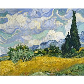 Wheat Field with Cypresses - Cuadrostock