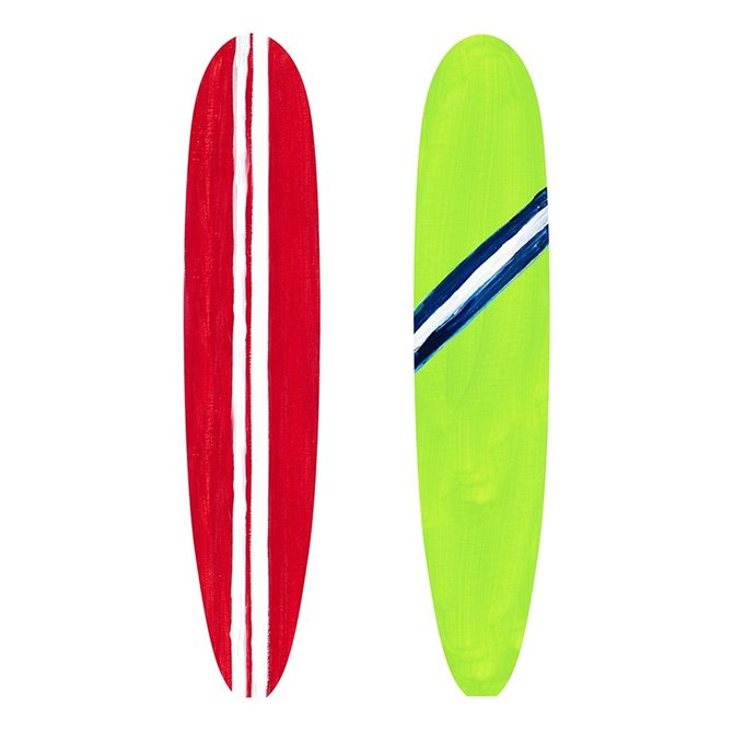 Red and Green Surf Boards - Cuadrostock
