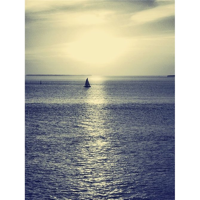 Sailboat at Blue Sunset - Cuadrostock