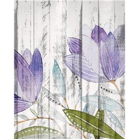 Purple Floral on Wood 1 - Cuadrostock