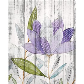 Purple Floral on Wood 2
