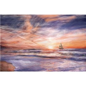 Sunset Sailboat - Cuadrostock