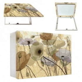 Cuadro Tapa contador luz horizontal cajón blanco con cuadro de flores