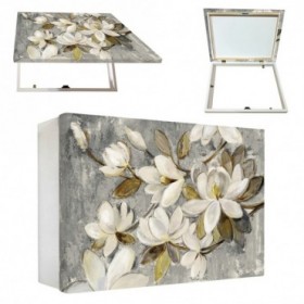 Tapa contador luz horizontal cajón blanco de flores