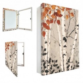 Tapa contador vertical cajón blanco con cuadro bosque