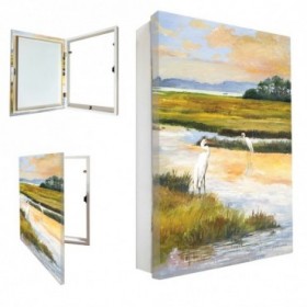 Tapa contador vertical cajón blanco con cuadro de paisaje - Cuadrostock