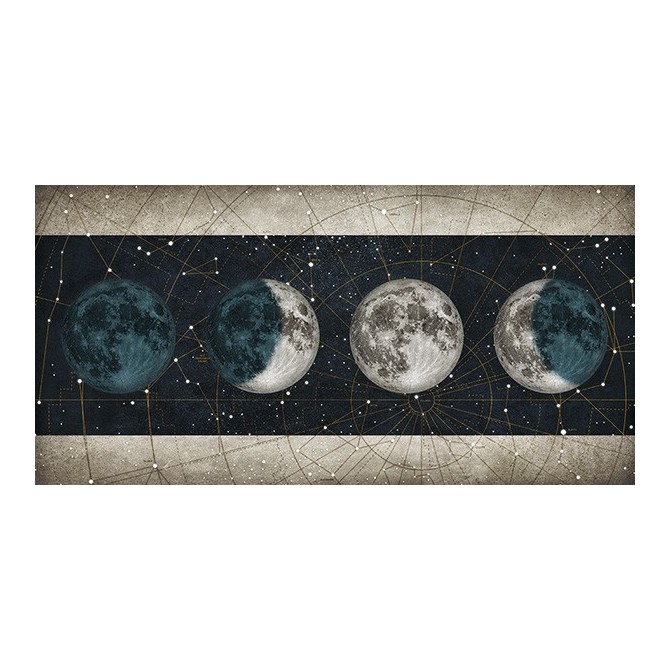 MFZ-0025 Cuadro Fases de la Luna NOCHE con barras BLANCO - Cuadrostock