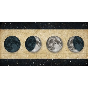 MFZ-0024 Cuadro Fases de la Luna DORADO con barras NEGRO