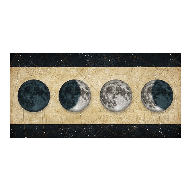 MFZ-0024 Cuadro Fases de la Luna DORADO con barras NEGRO