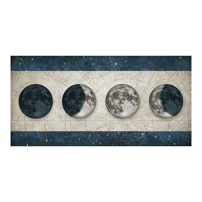 Cuadro Fases de la Luna BLANCO con barras AZUL