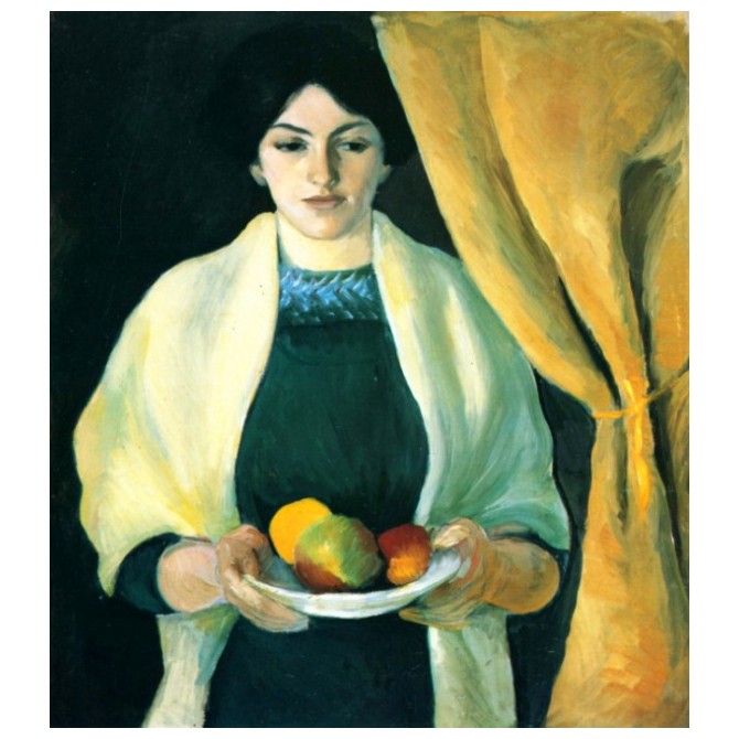 Portrait with apples (portrait of the wife of the artist) by Macke