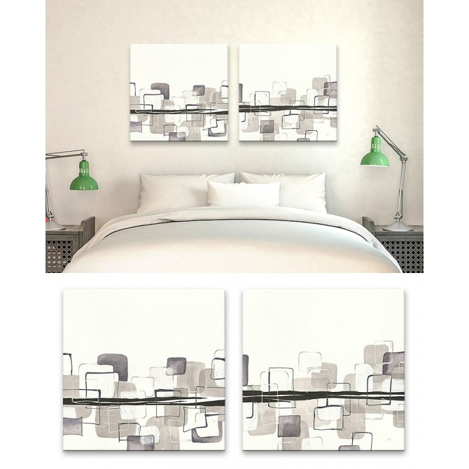 Juego de 2 Lienzos Placid Boxes I - Placid Boxes II