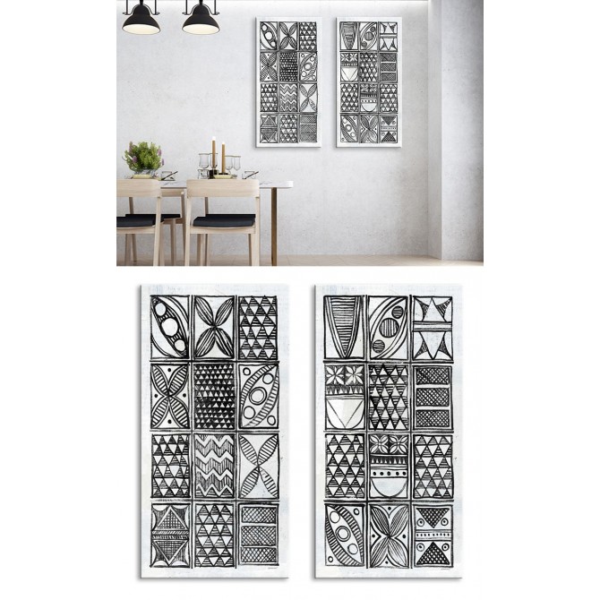 J2-M07-Juego de 2 Lienzos Patterns of the Amazon III BW- IV