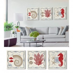 J3-M00-Juego de 3 Lienzos Pacific Nautilus - Pacific Sea Fern - Pacific Seahorse