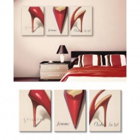 Juego de 3 Lienzos Red Stiletto - Femme Stiletto - Ooh La La